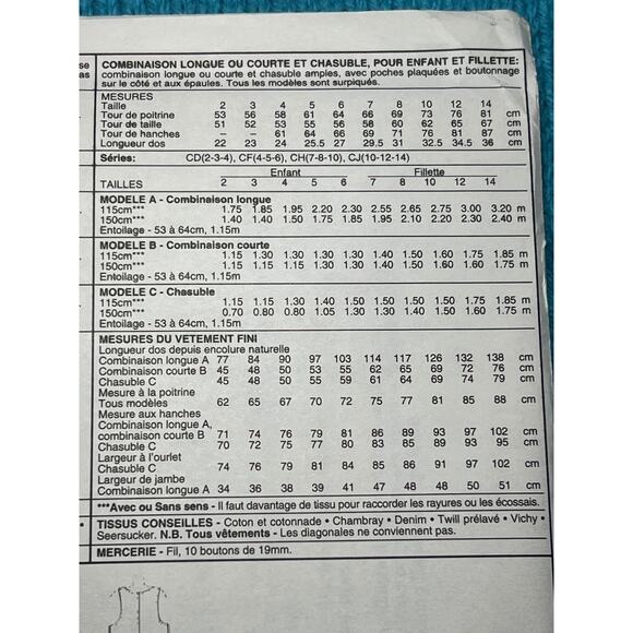 McCalls 8125 Sewing pattern girls overalls jumper size 4 5 6 - Picture 5 of 6